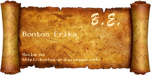 Bontos Erika névjegykártya
